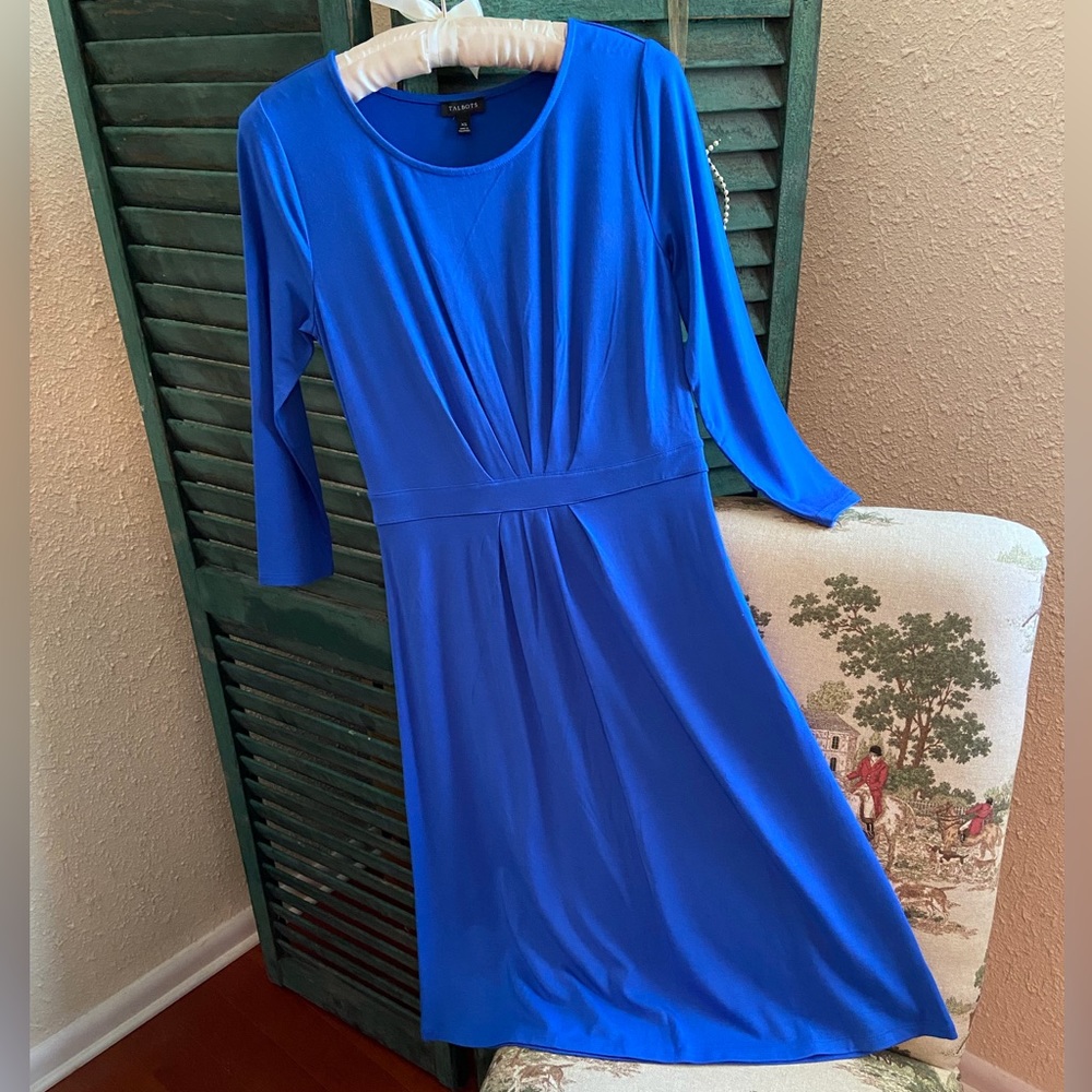 NWT Talbots, cobalt blue knit dress, size XS